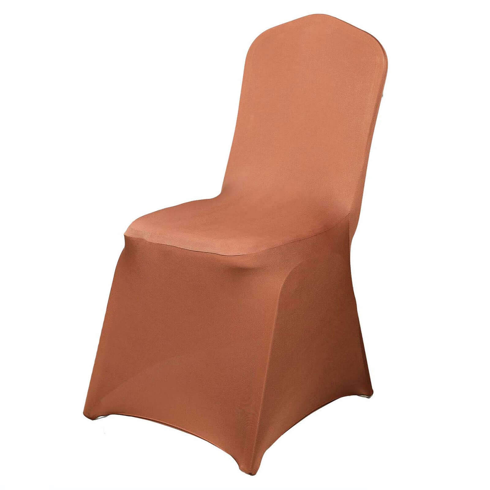 Spandex Chair Cover for Banquet Chairs Terracotta (Rust) - Stretch 160GSM Fabric with Slip-On Slipcover