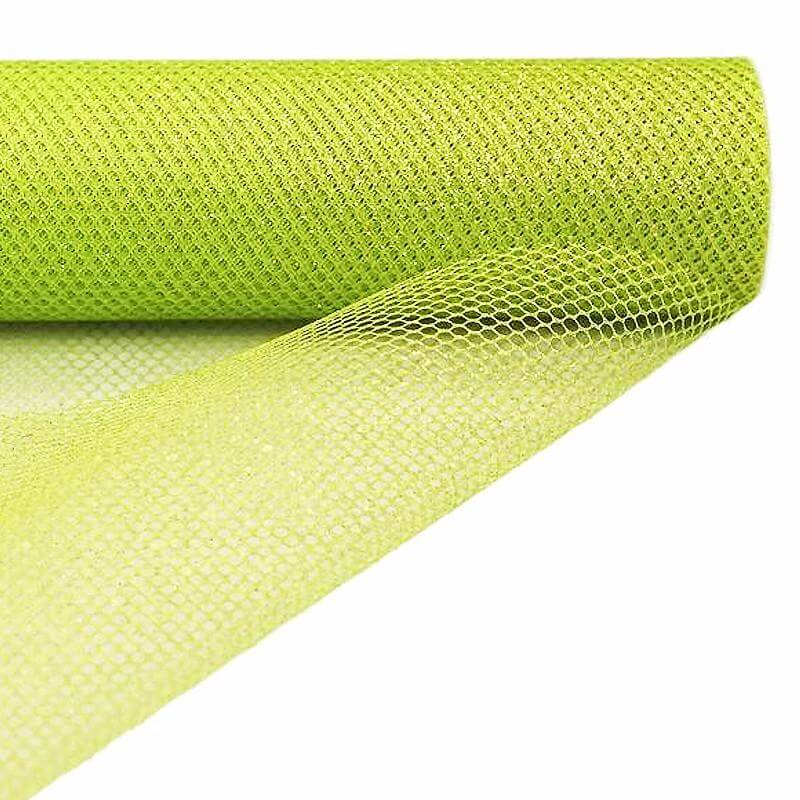 19"x10 Yards Apple Green Polyester Hex Deco Mesh Netting Fabric Roll