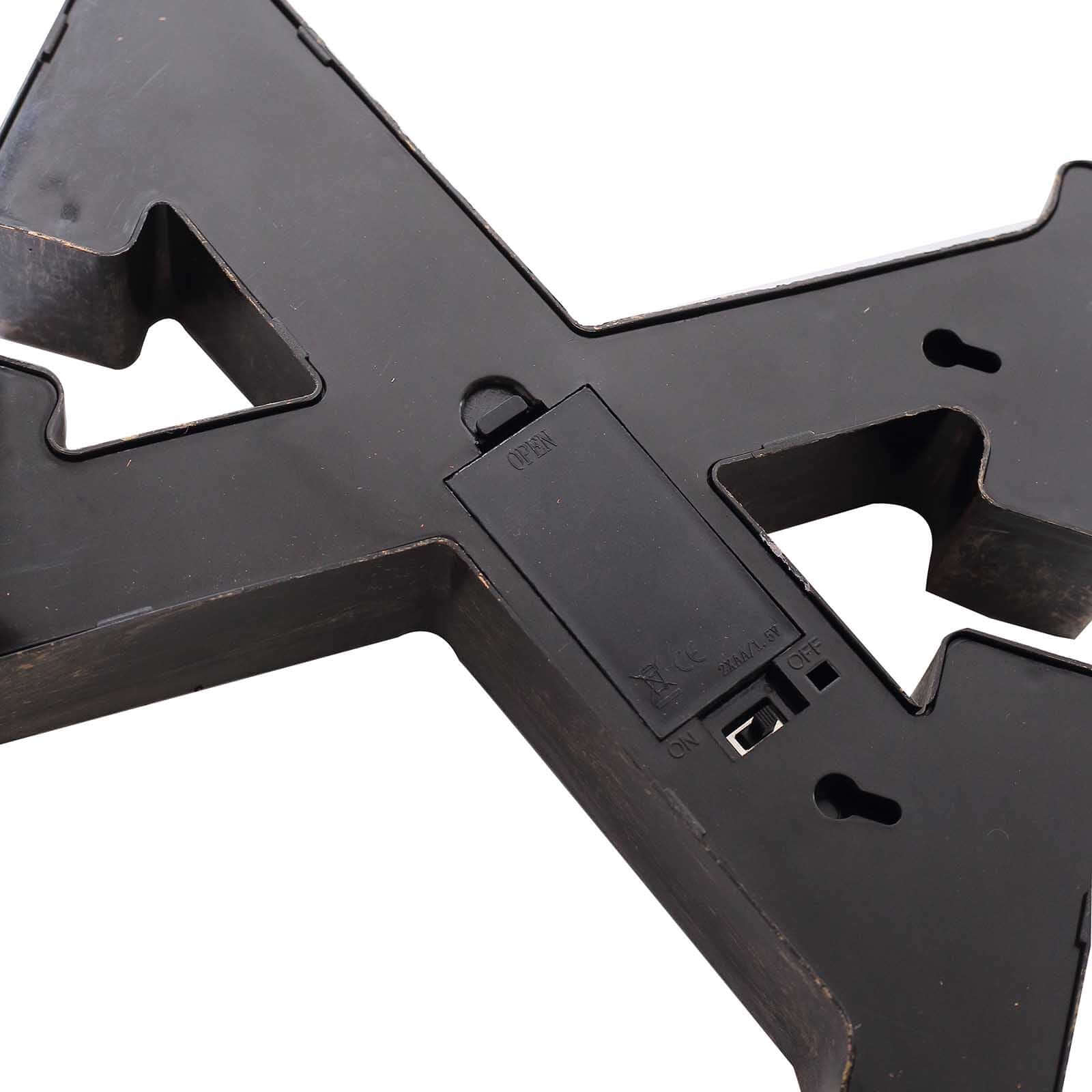 LED Marquee Letter "X" Industrial Style Antique Black - Light-Up Alphabet Sign for Weddings & Displays 9"