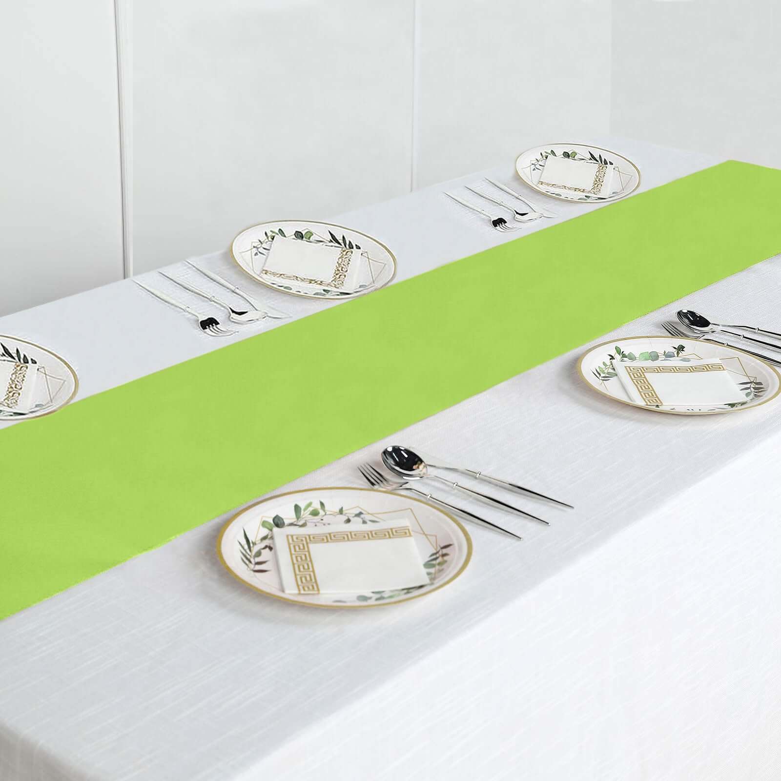 Polyester 12"x108" Table Runner Apple Green - Durable & Wrinkle-Resistant Table Decor
