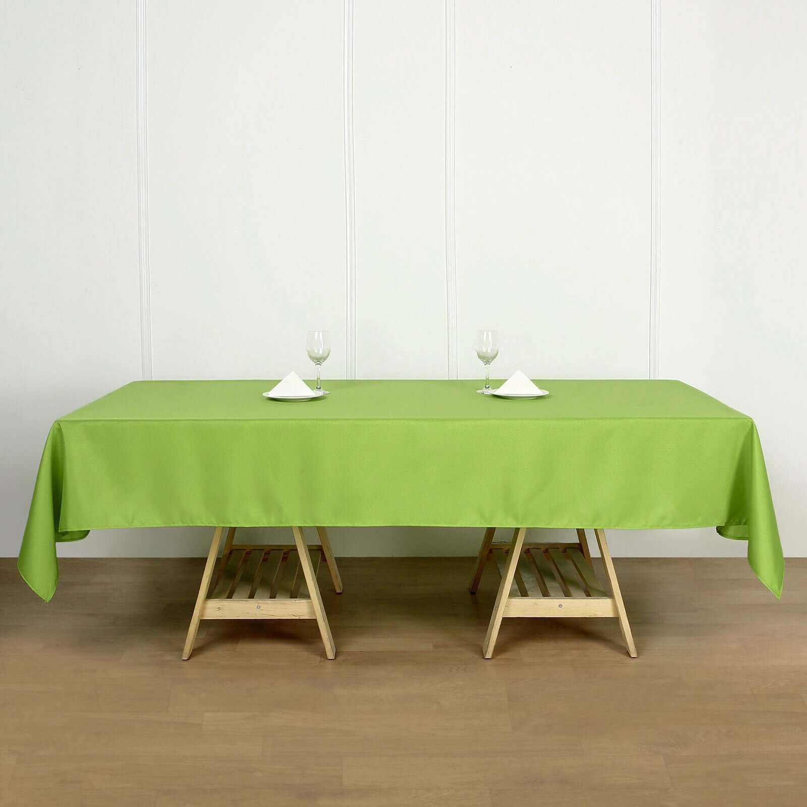 Polyester 60"x102" Rectangle Tablecloth Apple Green - Durable and Stylish Table Cover