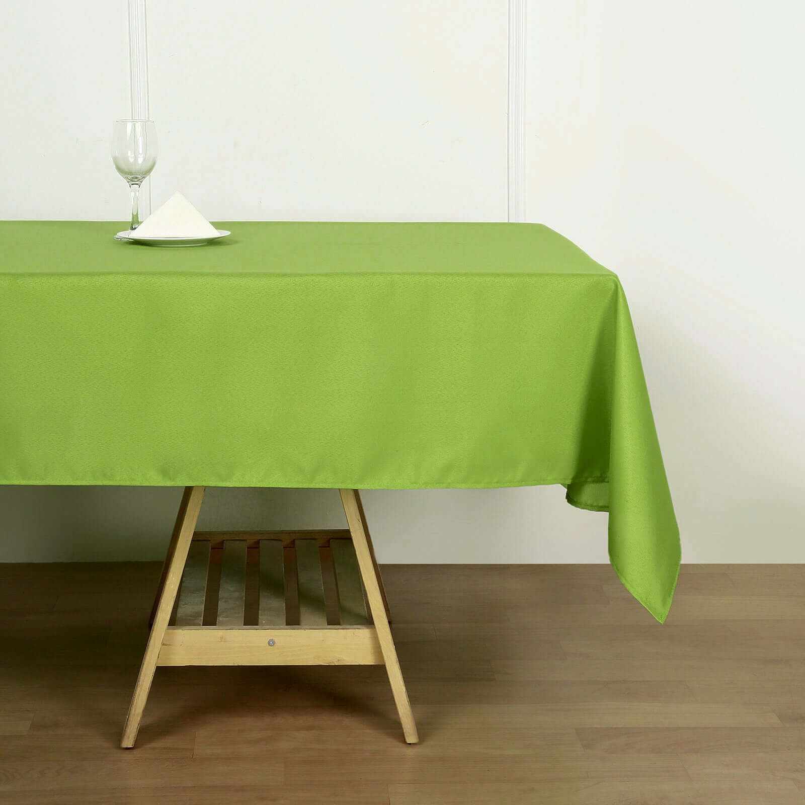 Polyester 60"x102" Rectangle Tablecloth Apple Green - Durable and Stylish Table Cover