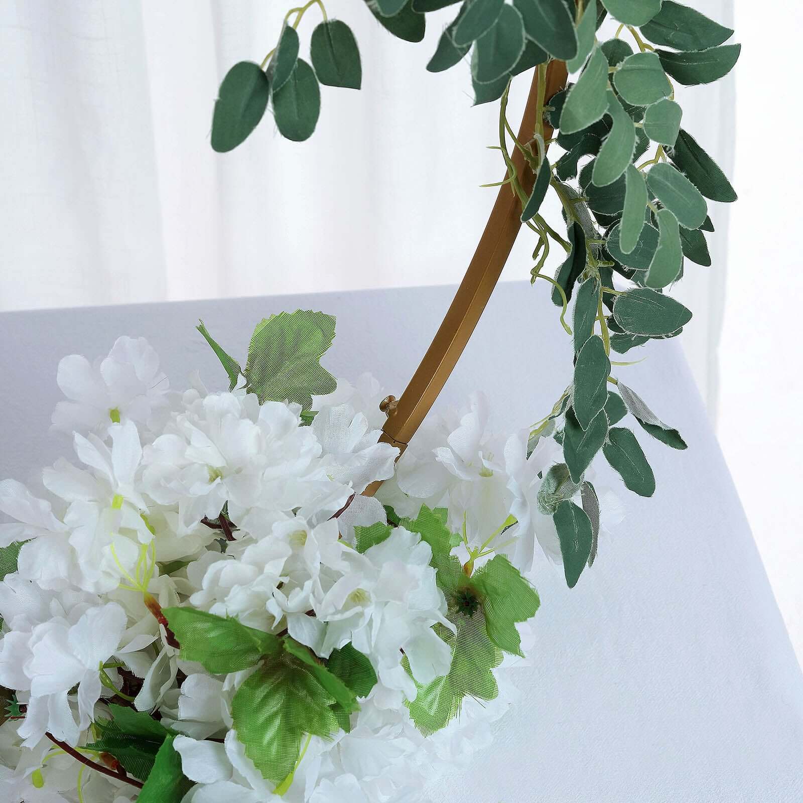 Round Wedding Arch Table Centerpiece Metal Gold - Hoop Wreath Tabletop Decor for Receptions 24"