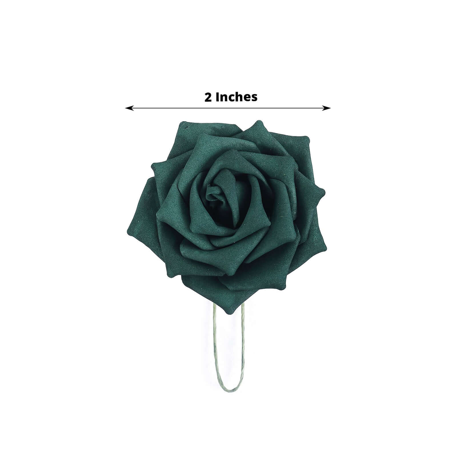 24 Roses 2" Hunter Emerald Green Artificial Foam Flowers With Stem Wire and Leaves