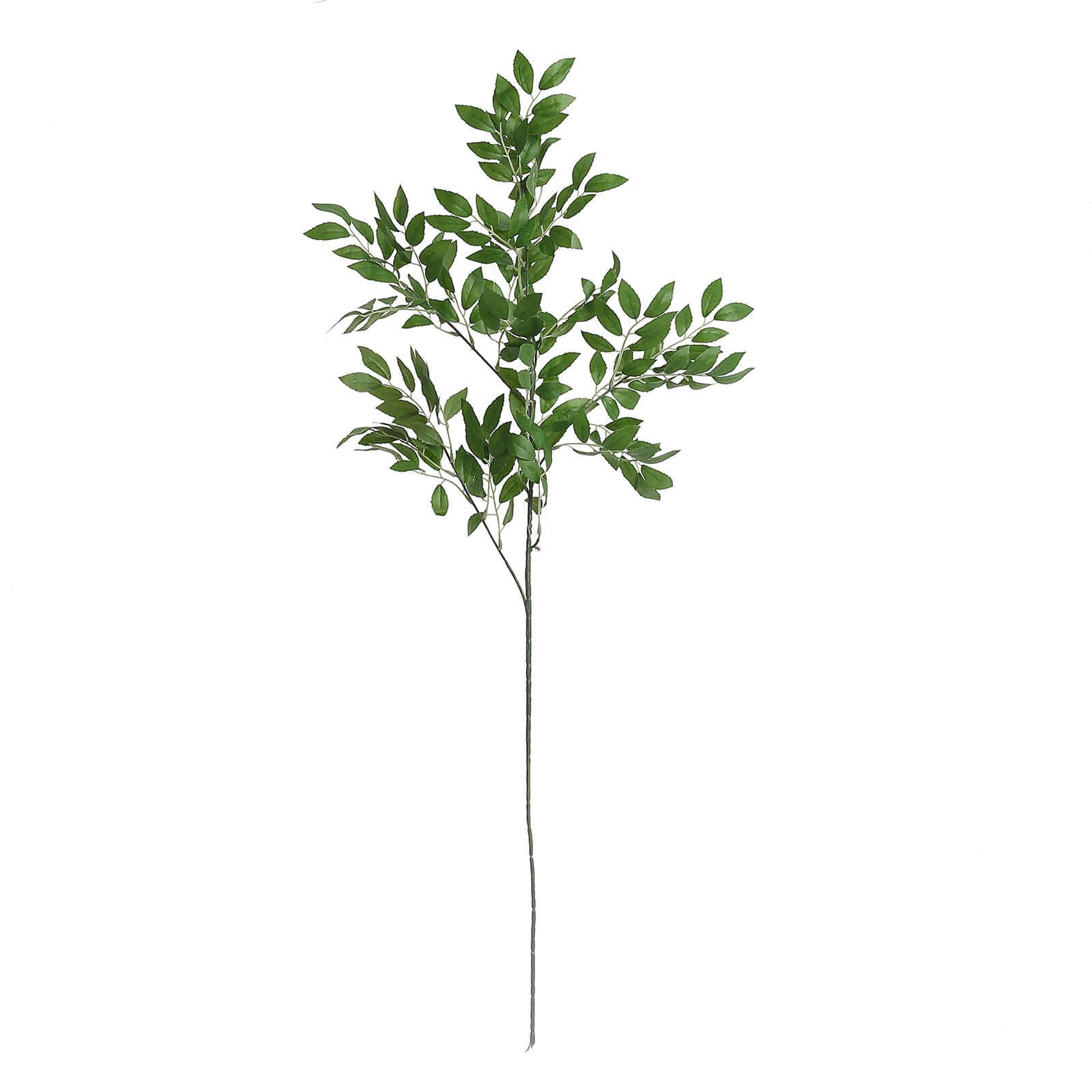 2 Bushes 42" Tall Light Green Artificial Silk Beech Leaf Branches, Faux Plant Stem Vase Fillers