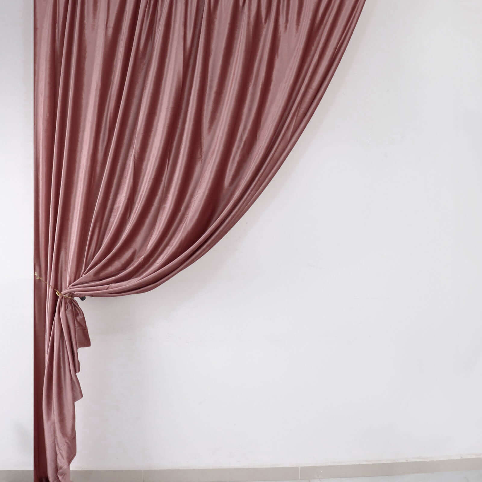 Dusty Rose Crushed Velvet Backdrop Curtain – 8ft x 8ft Event Drape with Rod Pocket, Privacy Panel for Photo Booths & Events