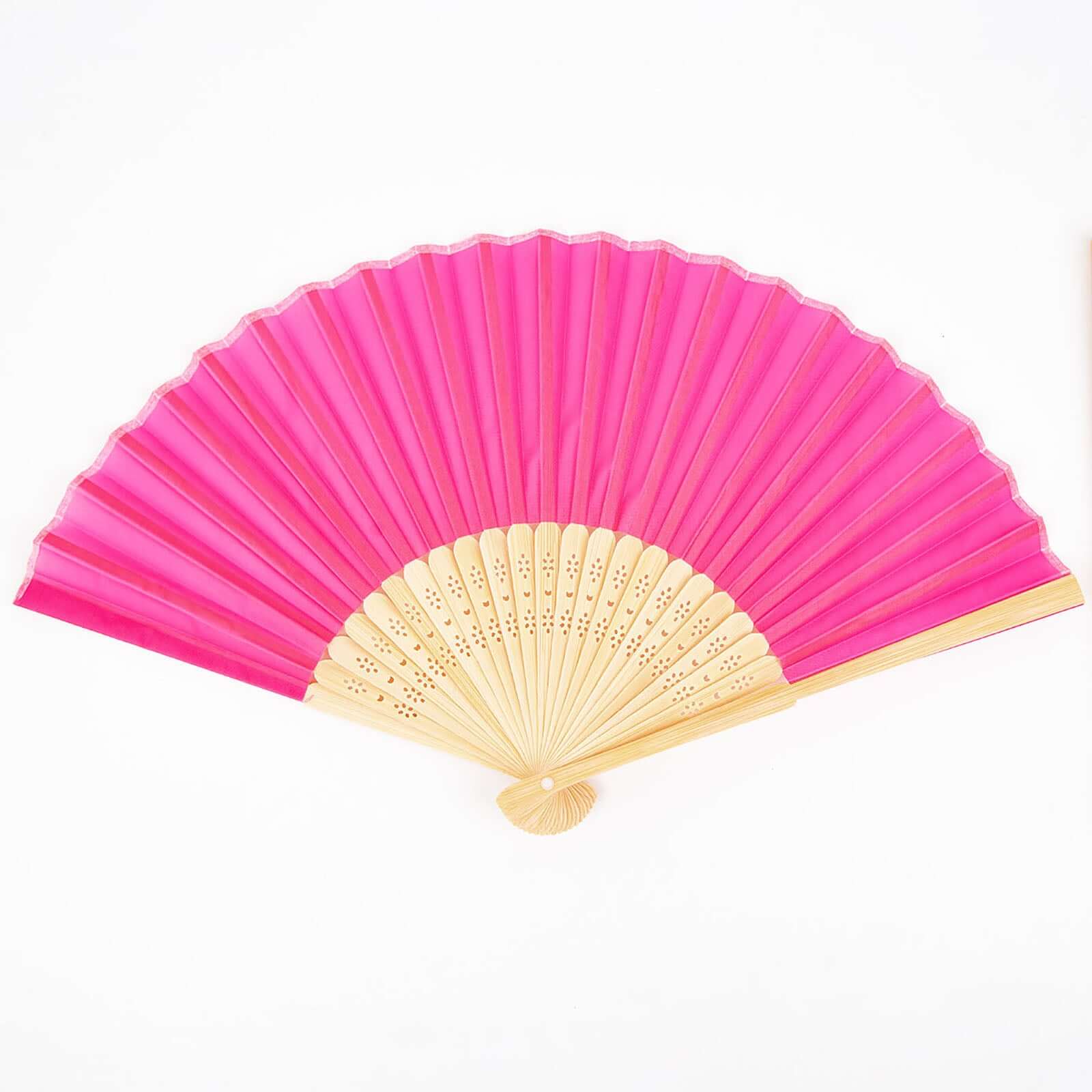 5 Pack Fuchsia Asian Silk Folding Fans Party Favors, Oriental Folding Fan Favors