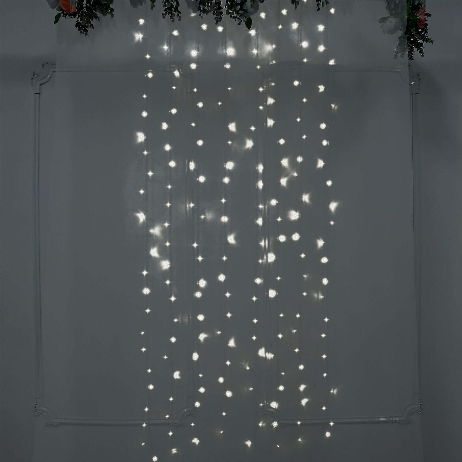 5ftx8ft Cool White 192 LED Icicle Curtain Fairy String Lights with 8 Modes