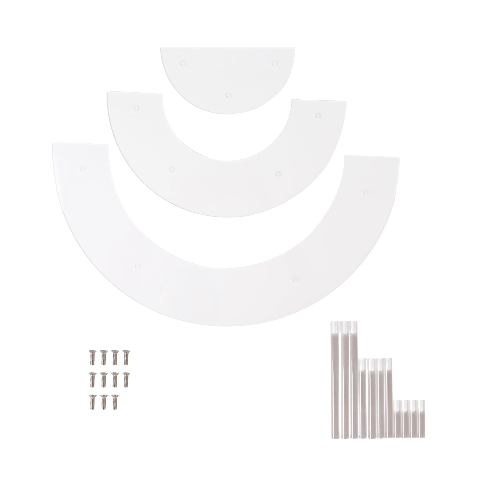 Set of 3 Acrylic Half-Moon Display Riser Stands – 3-Tier Clear Dessert Pedestal for Cakes, Collectibles & Figurines - 7",13",18"