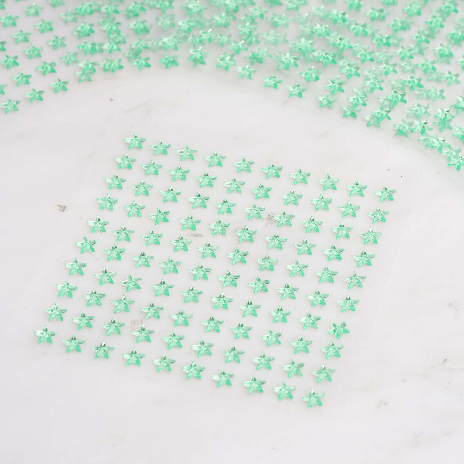 600 Pcs Apple Green Star Shape Stick-On Diamond Rhinestone Stickers, DIY Self Adhesive Craft Gems