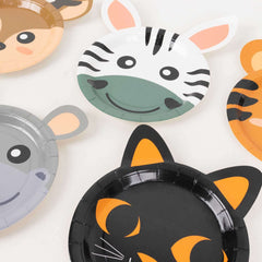 Set of 25 Paper 7" Round Plates Assorted Animal Print - Appetizer Dessert Party Plates for Themed Events