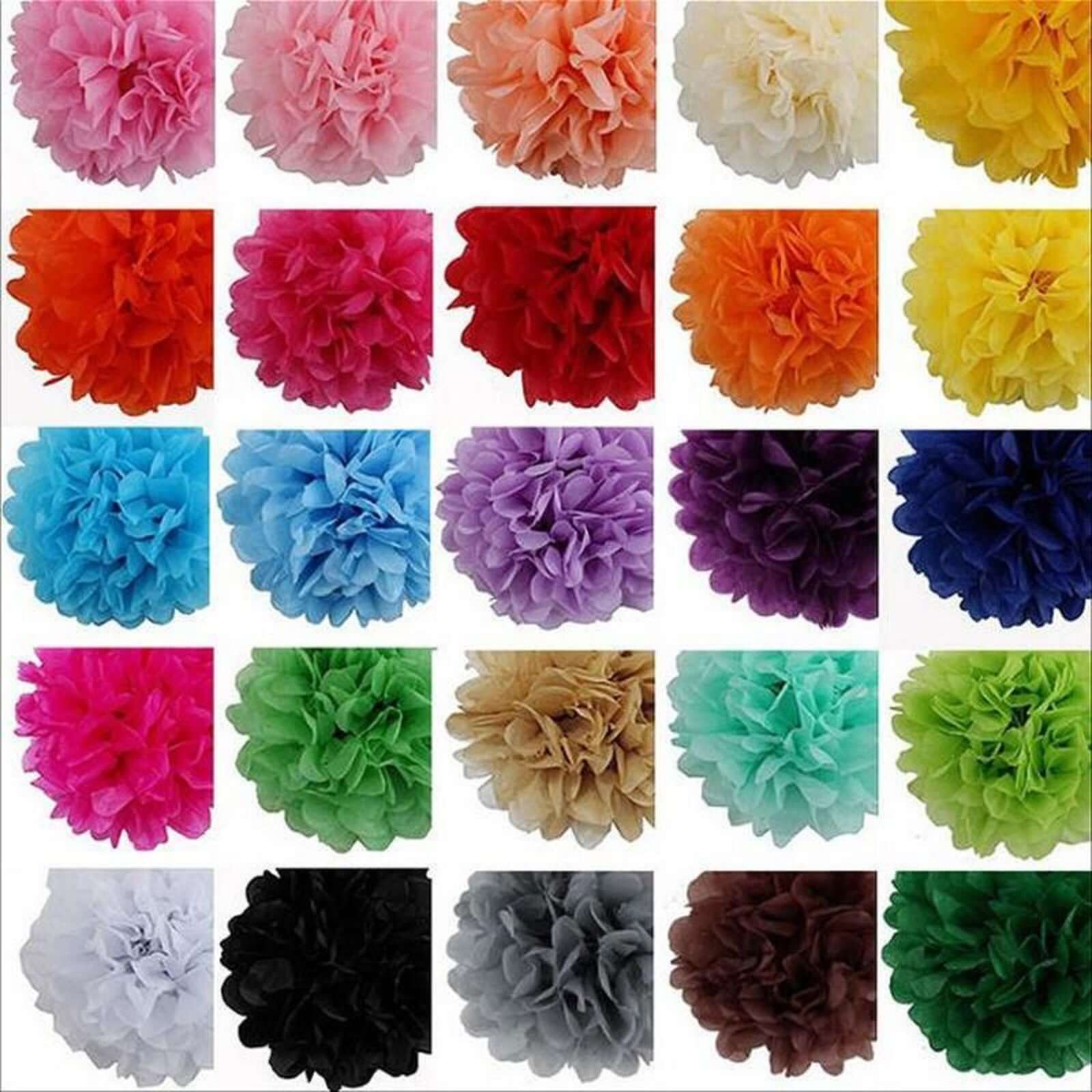 6 Pack 8" Gold Tissue Paper Pom Poms Flower Balls, Ceiling Wall Hanging Decorations