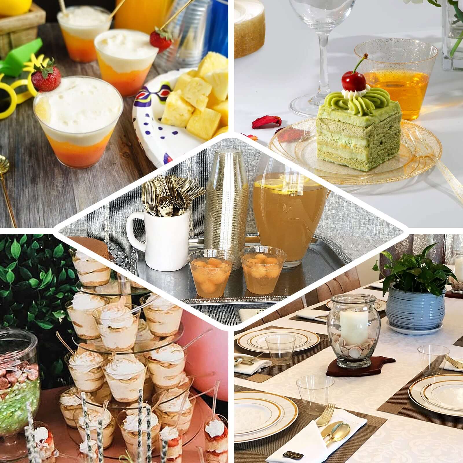 12-Pack Plastic Party Glasses Silver Glittered - Sparkly Disposable Cups for Events 9oz