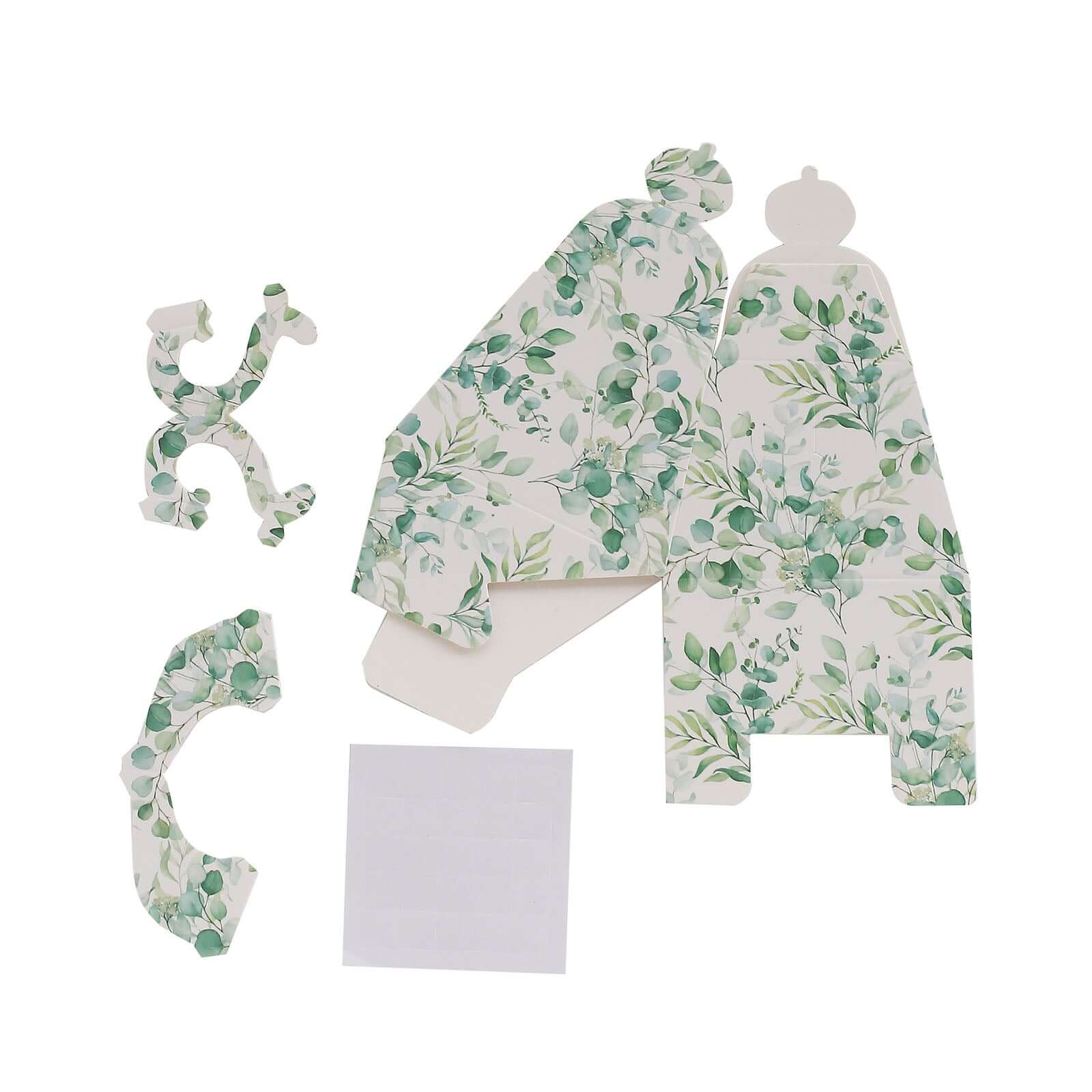 25 Pack Eucalyptus Greenery Mini Teapot Party Favor Boxes, Tea Time Gift Boxes - 5"x4"