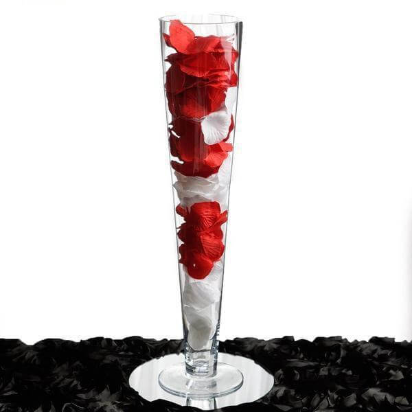 6-Pack Glass Trumpet Vases Clear - Durable Design for Chic Event Displays 24"