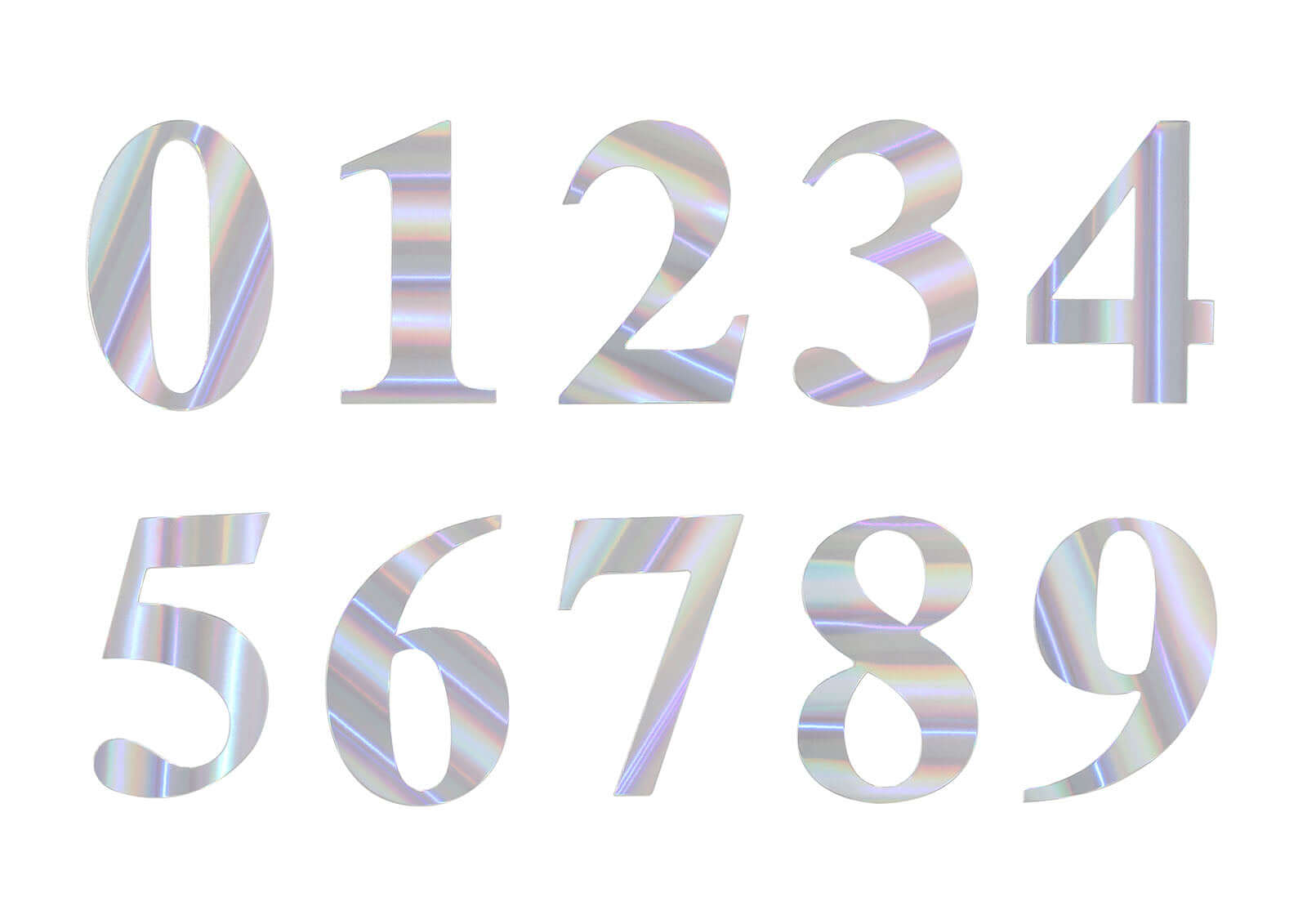 4-Pack Stickers Banner Custom 0-9 Number "3" Design Iridescent - Milestone Age and Date Stick-On Numbers 5"
