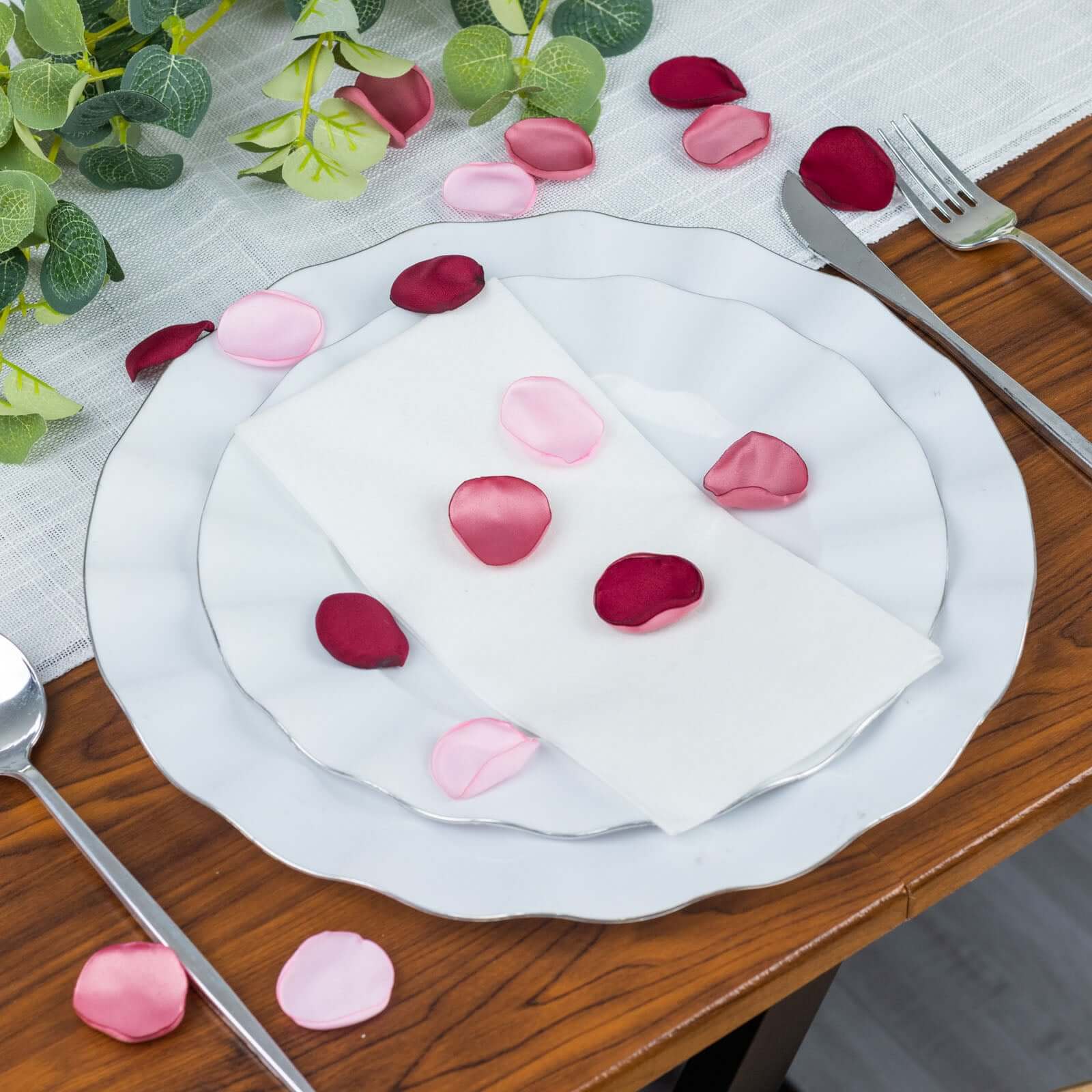 400-Pack Rose Petals Life-Like Flower Confetti Dusty Rose Mix Matte Silk Round - Decorative Event Table Scatters 2"