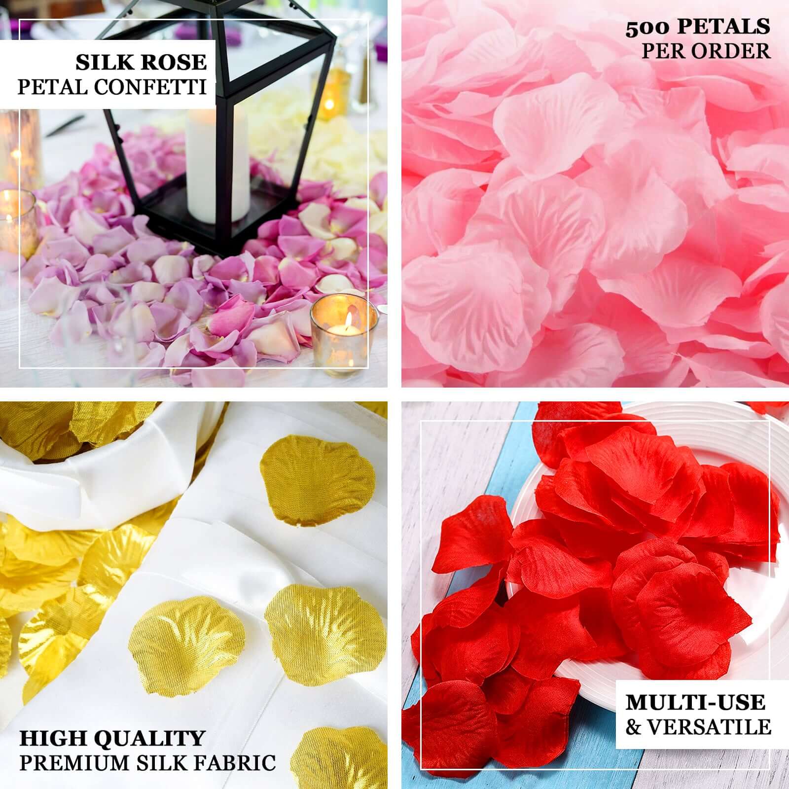 500-Pack Rose Petals Round Design Yellow Silk Confetti - Decorative Scatters for Tables and Floors