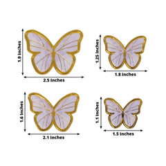 64 Pcs 3D Butterfly Cupcake Toppers with Gold Trim – Elegant Cake Decorations in Pink & Purple for Parties, Anniversaries, and Events – Assorted Sizes