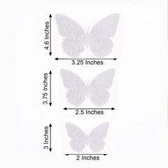 12-Pack 3D Butterfly Wall Decals, DIY Removable Mural Stickers White Cake Decorations Eye-Catching Design