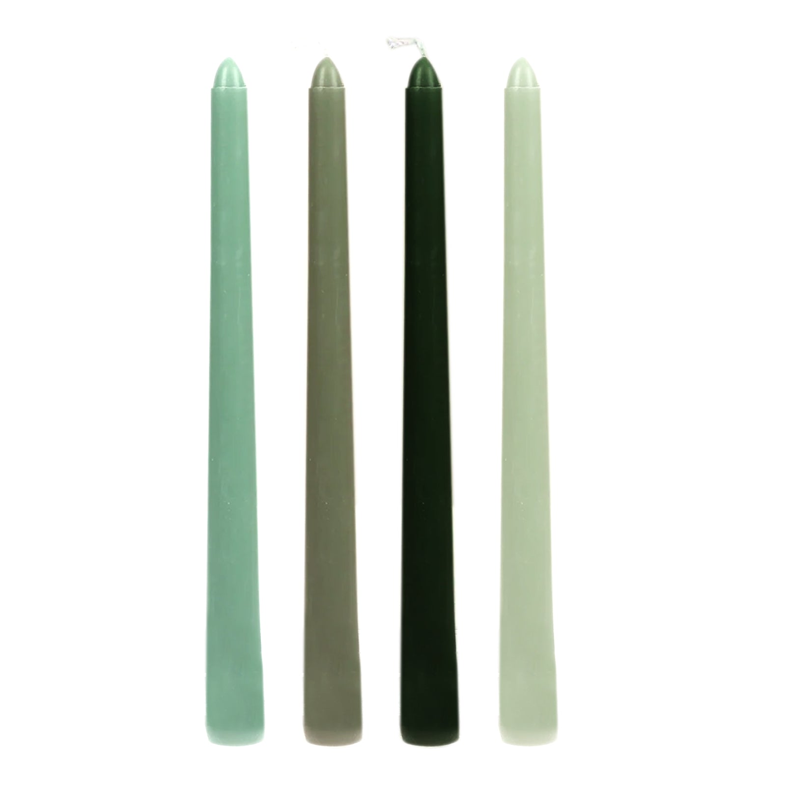 12-Pack Taper Candles Premium Wax Design Mixed Sage Green - Unscented Candles for Sophisticated Decor 10"