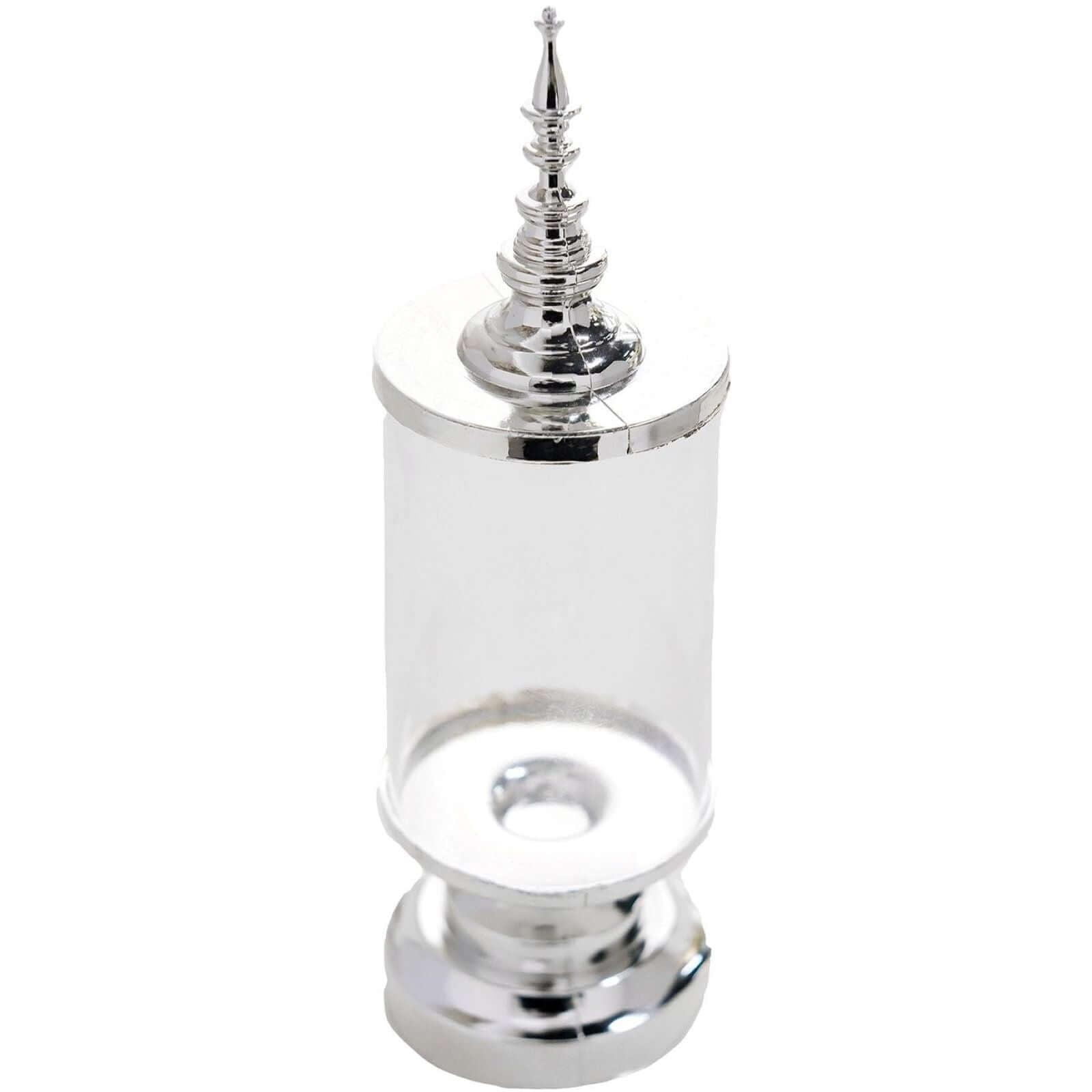 6-Pack Pillar Candy Jar Candy Container Clear/Silver - Decorative Apothecary Jars for Party Favors 7"