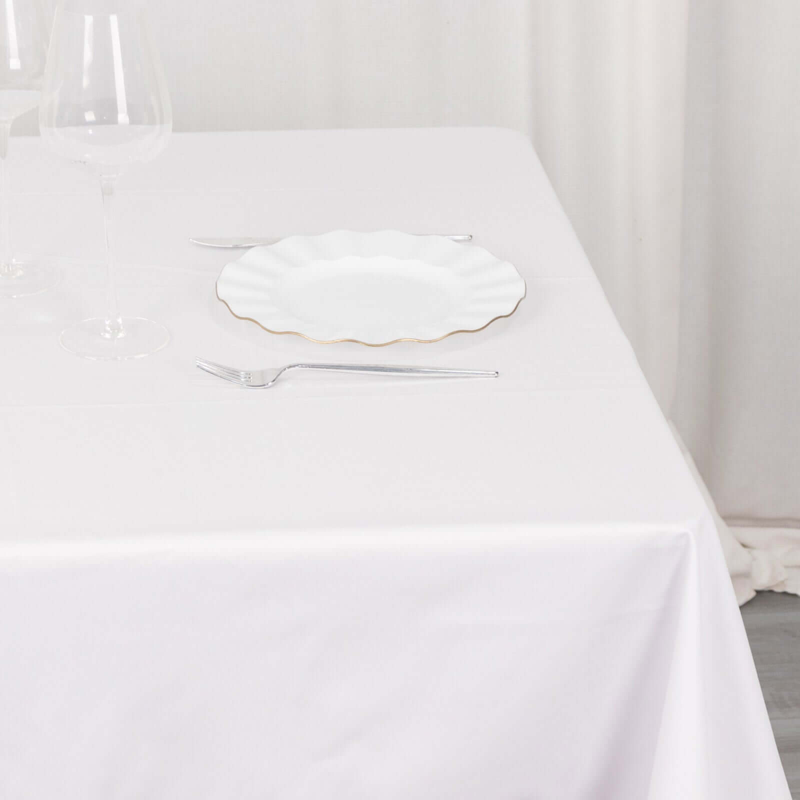 Scuba Square 54"x54" Tablecloth White - Wrinkle Free & Stain Resistant Table Cover for Weddings & Events