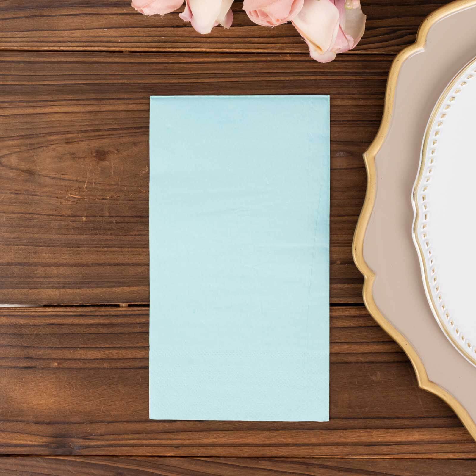 50-Pack Paper Napkins Baby Blue - Soft Disposable 2-Ply Dinner Napkins for Weddings