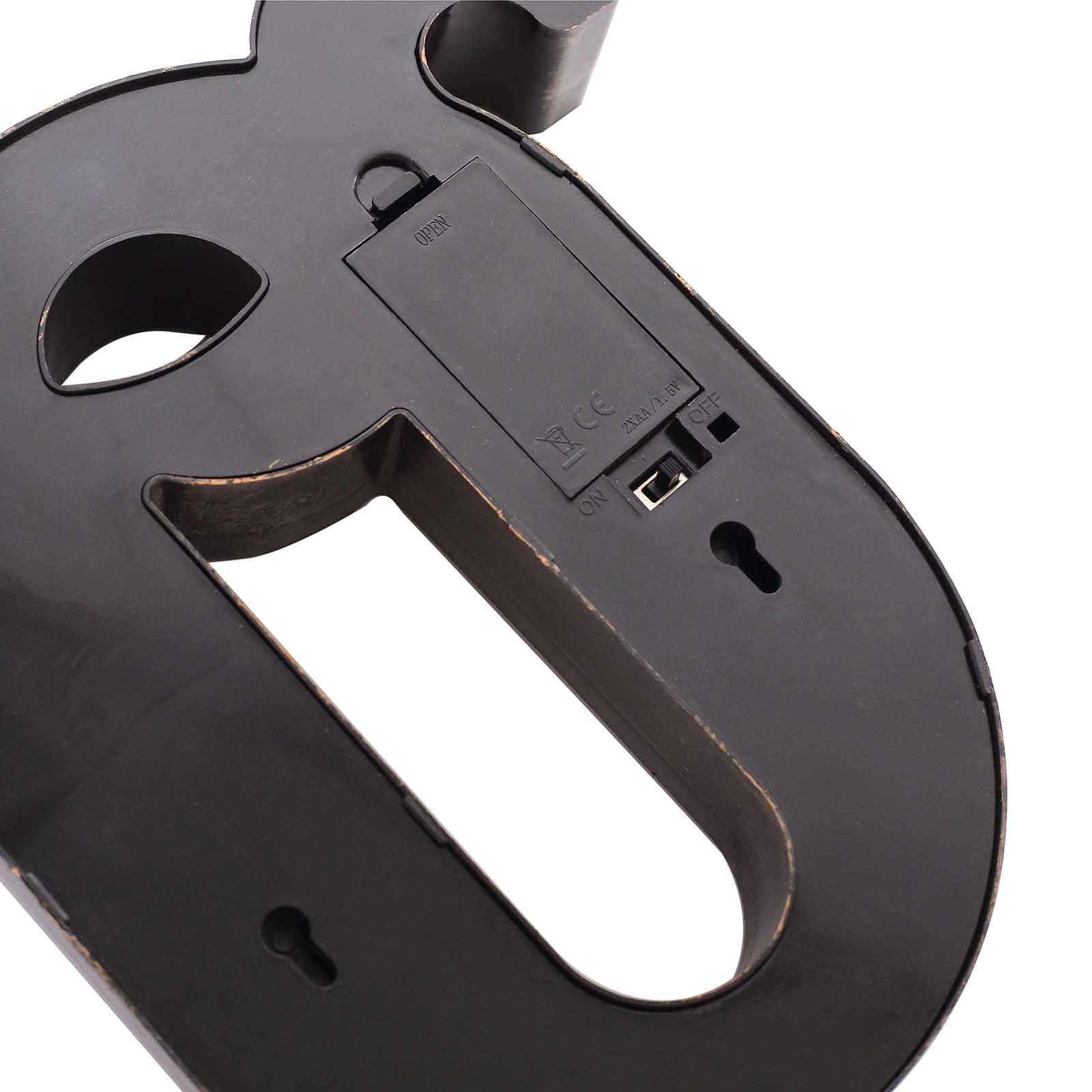 LED Marquee Letter "Q" Industrial Style Antique Black - Light-Up Alphabet Sign for Weddings & Displays 9"