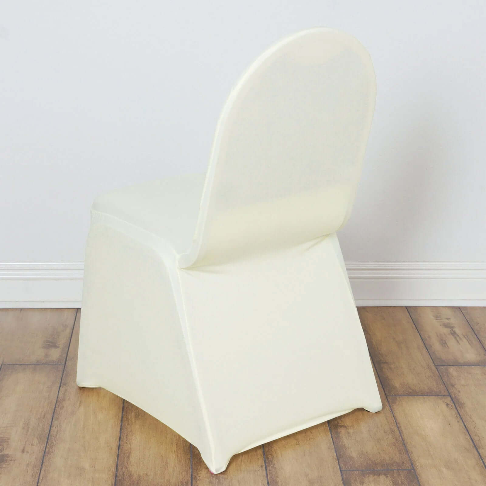 10 Pack Spandex Chair Covers for Banquet Chairs Ivory - Durable Reusable Stretch Slip-On Covers