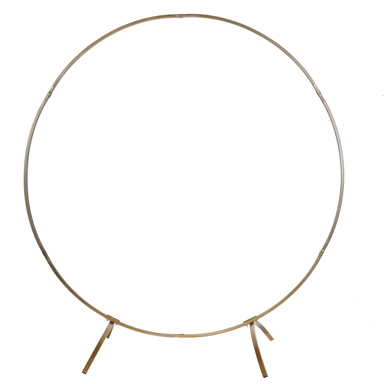 7.5ft Heavy Duty Gold Metal Round Wedding Arch Photo Backdrop Stand