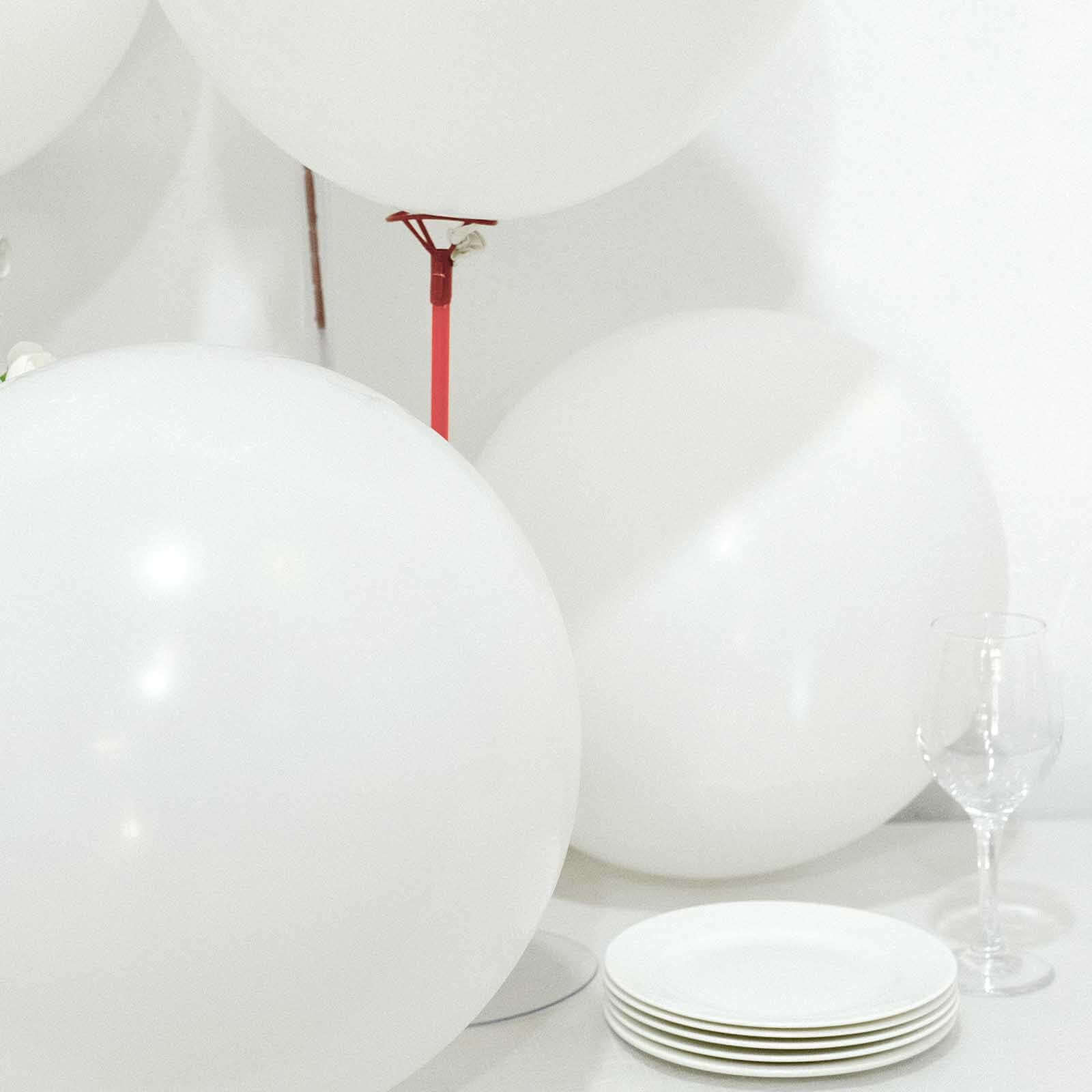 10 Pack 18" Matte Pastel White Helium or Air Latex Party Balloons