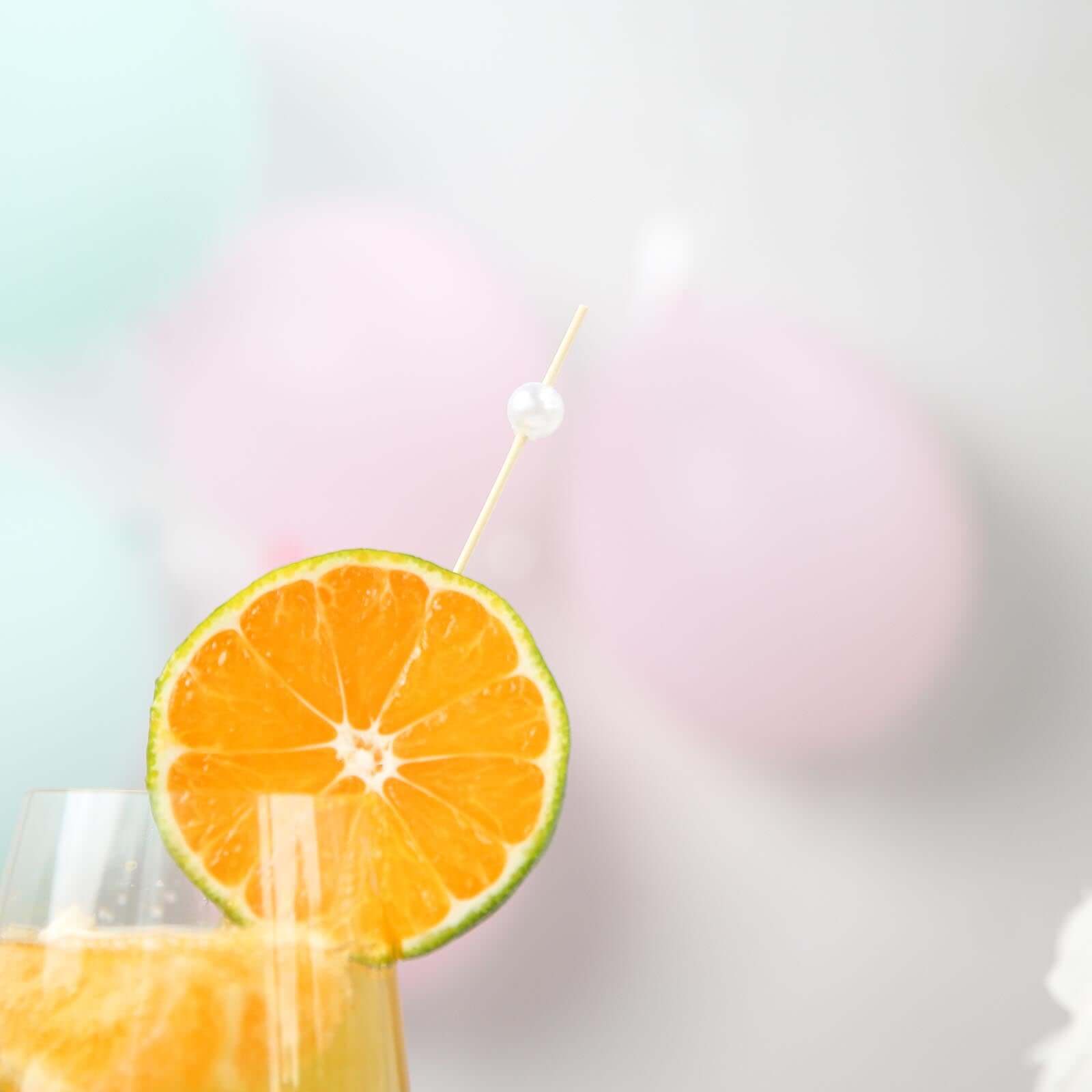 100-Pack Bamboo Cocktail Picks Natural Pearl Decorative Top Design - Eco Friendly Stir Sticks 5"