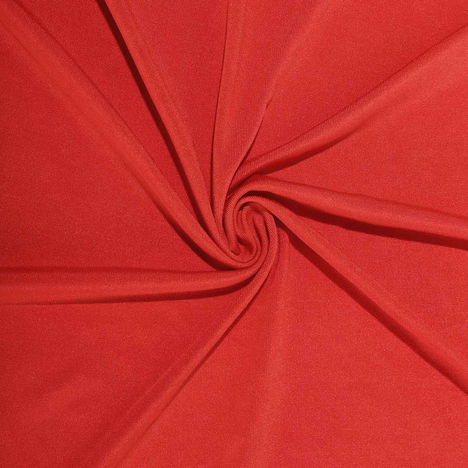 Stretch Spandex 96"x30" Rectangle Table Cover Red - Durable Form-Fitting Tablecloth
