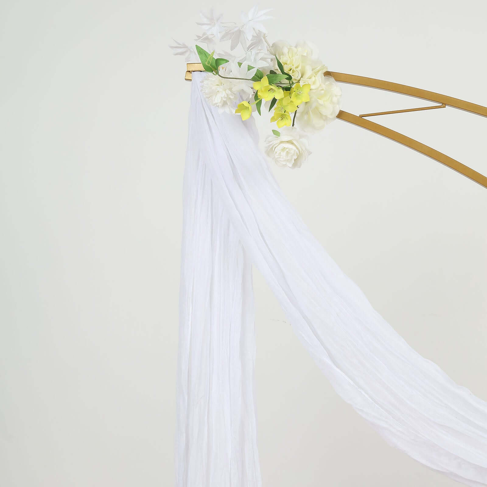 20ft White Gauze Cheesecloth Fabric Wedding Arch Drapery, Window Scarf Valance, Boho Decor Arbor Curtain Panel