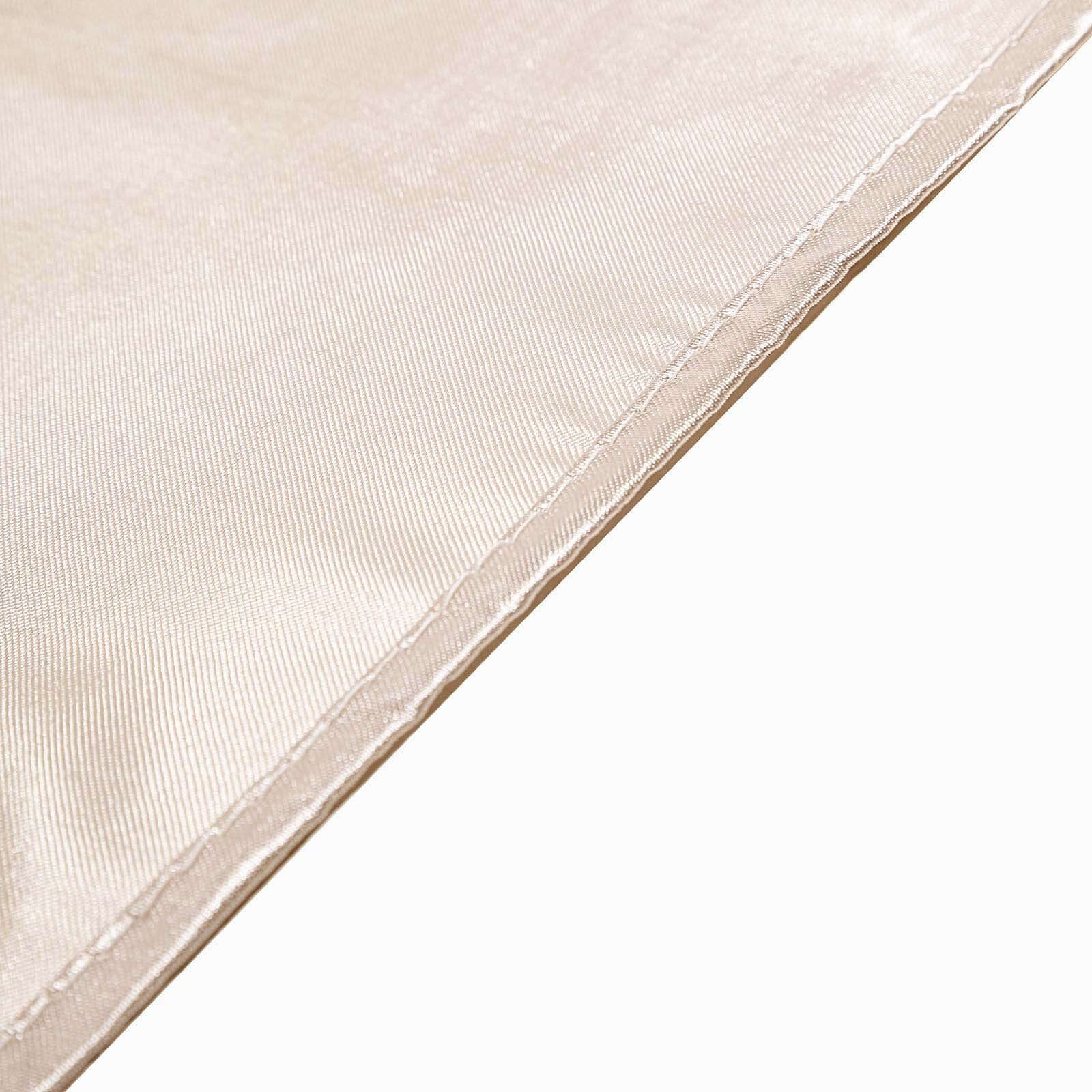Satin 90" Round Tablecloth Beige - Smooth and Lustrous Table Cover