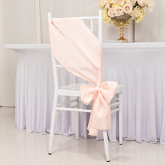 5 Pack Lamour Satin 6"x106" Chair Sashes Blush - Stylish Reusable Decorative Bows