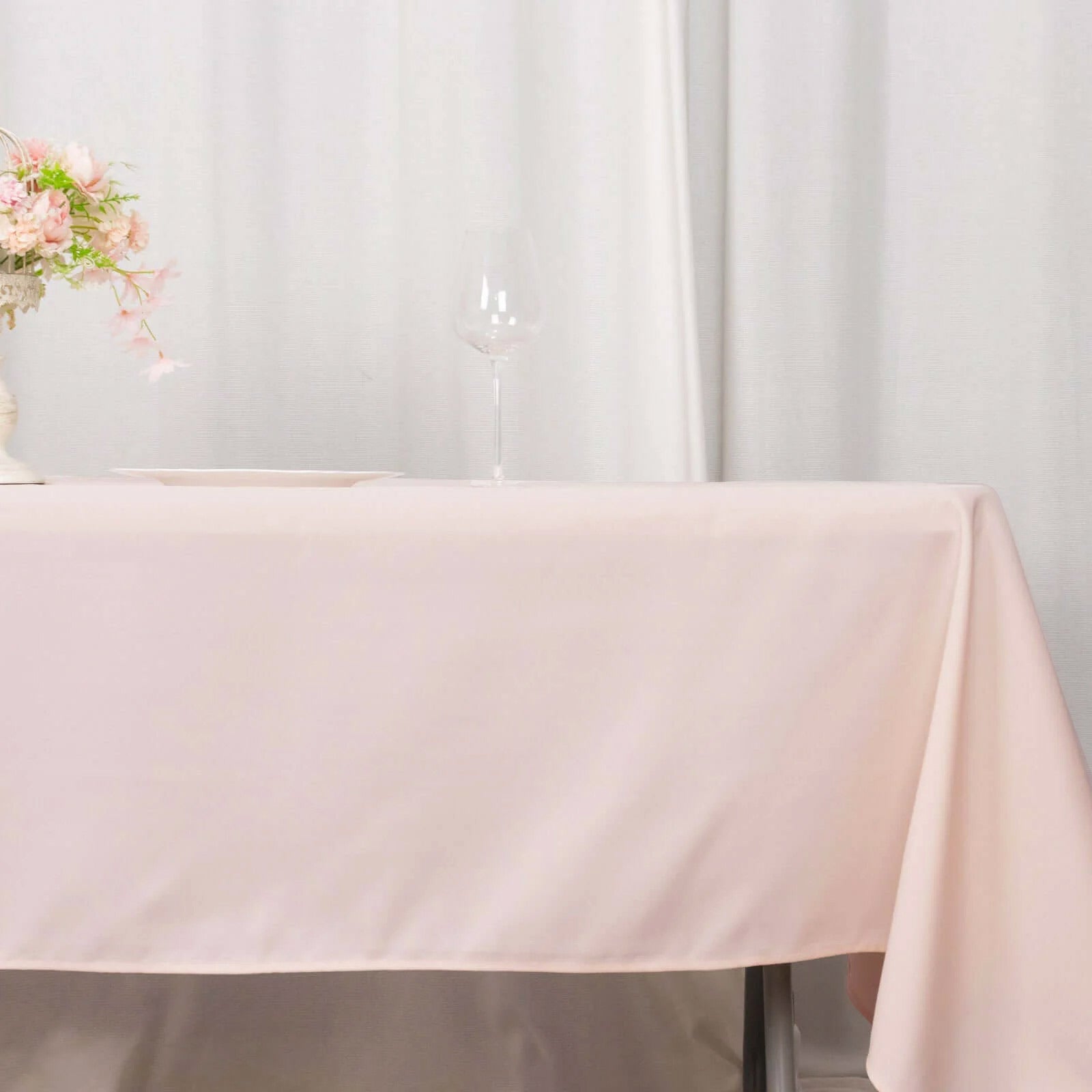 Premium Polyester 60"x102" Rectangle Tablecloth Blush - Durable 220GSM Wrinkle-Resistant Table Cover