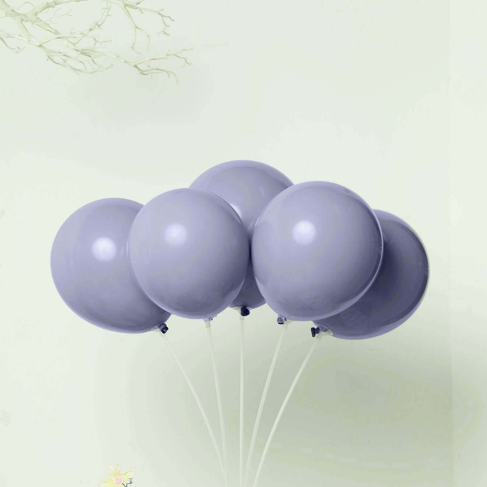 25 Pack 10" Matte Blue Gray Double Stuffed Prepacked Latex Balloons