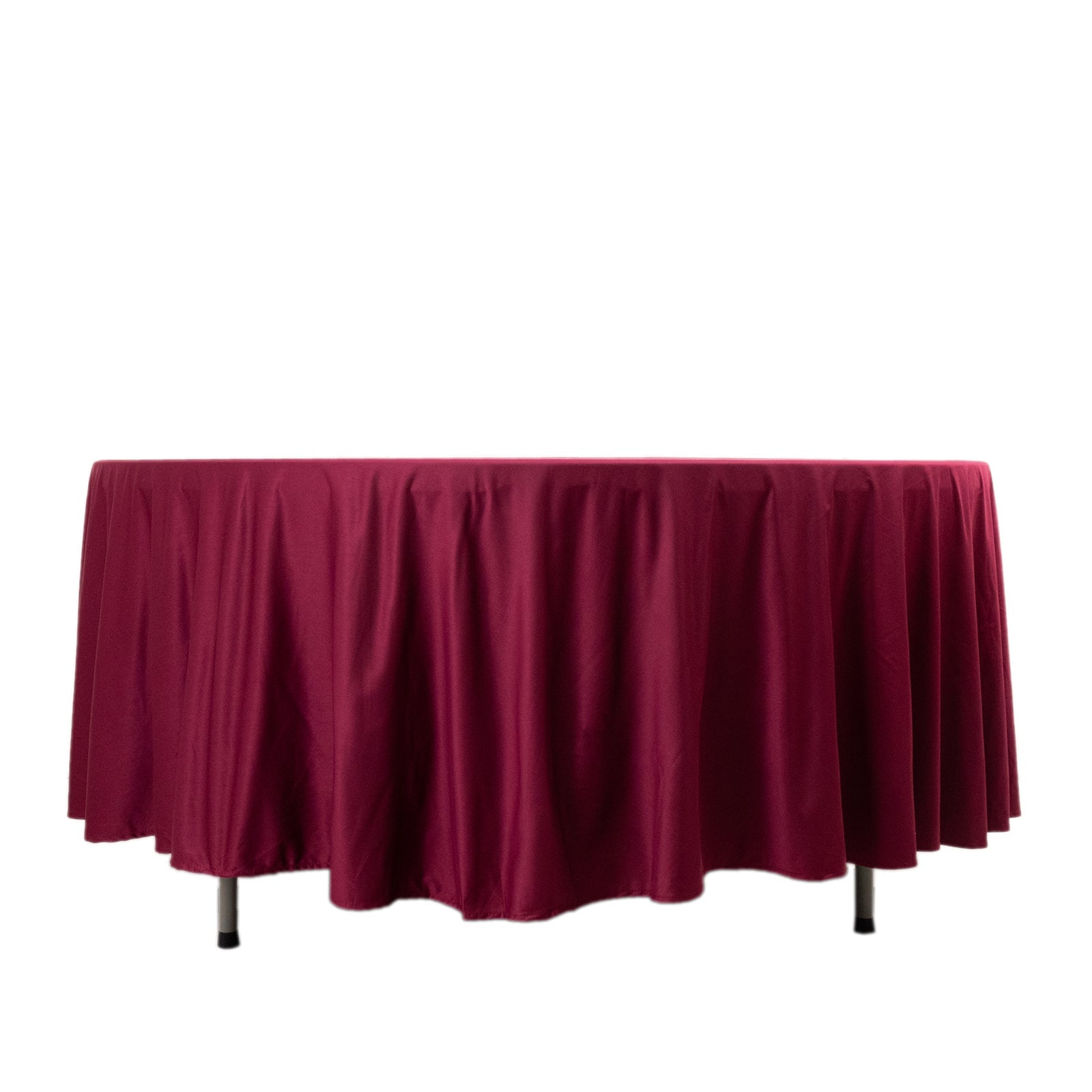 Scuba Round 108" Tablecloth Burgundy - Wrinkle Free & Stain Resistant Table Cover