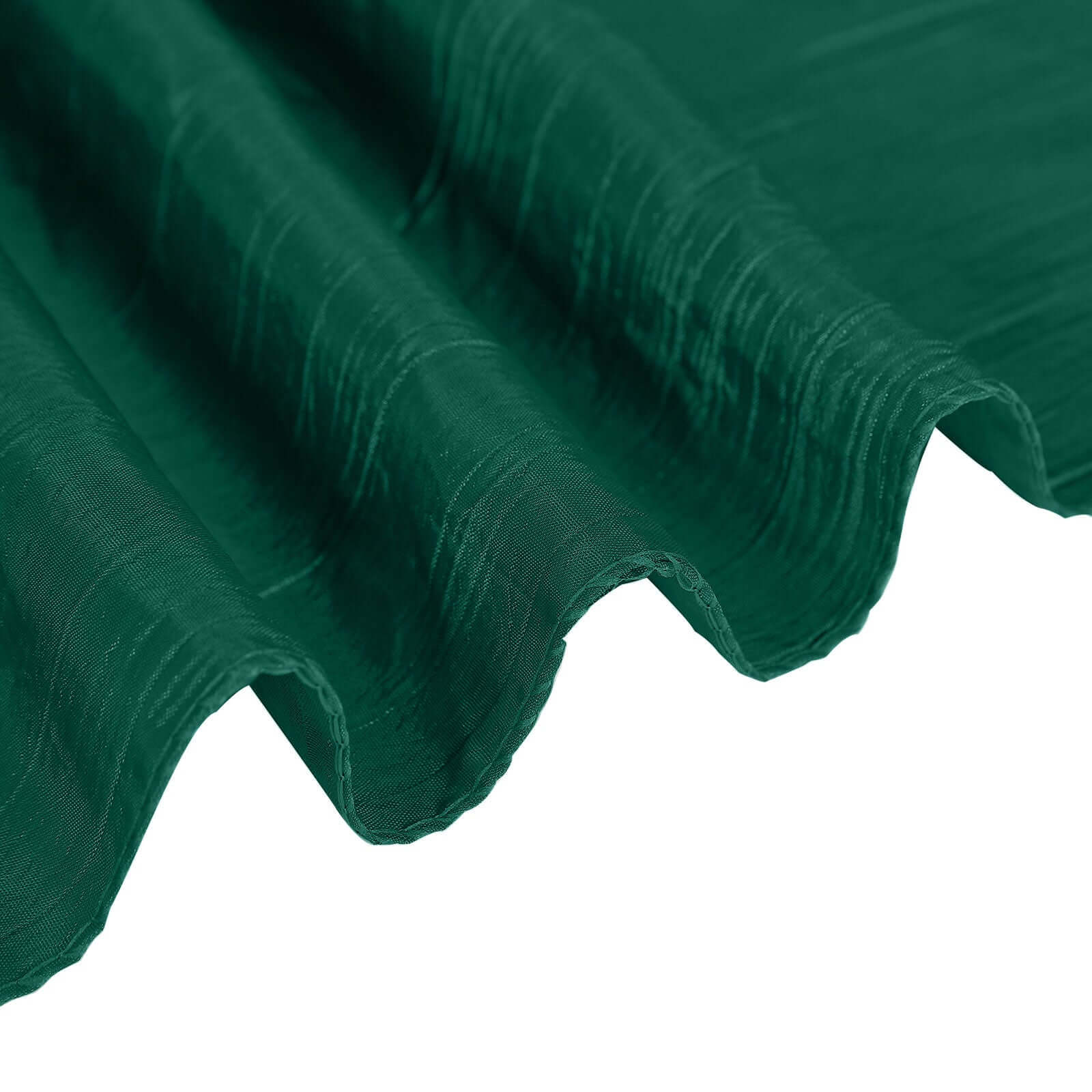 Taffeta 12"x108" Table Runner Hunter Emerald Green - Accordion Crinkle Design