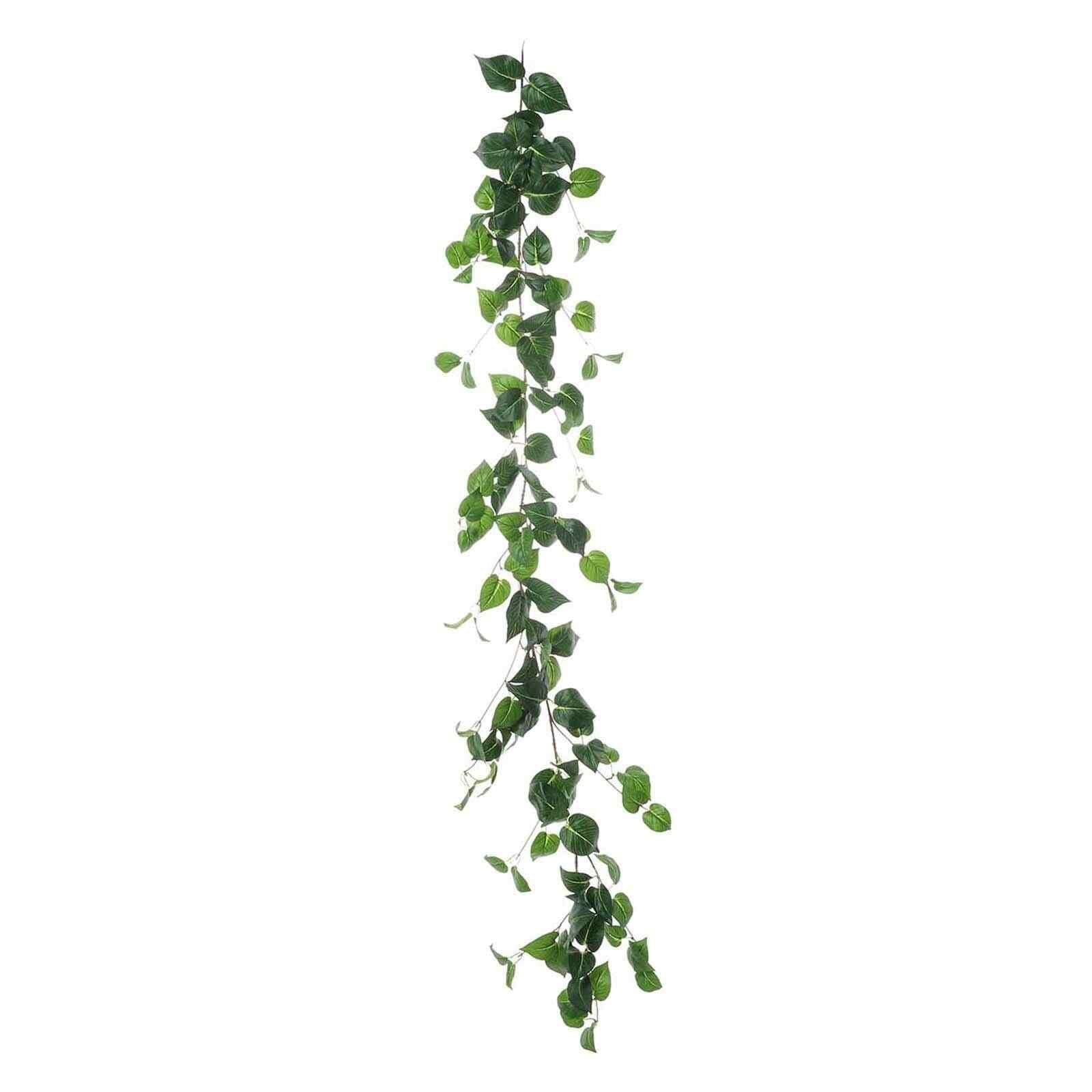 5ft Green Real Touch Artificial Poplar Leaf Garland, Flexible Vine