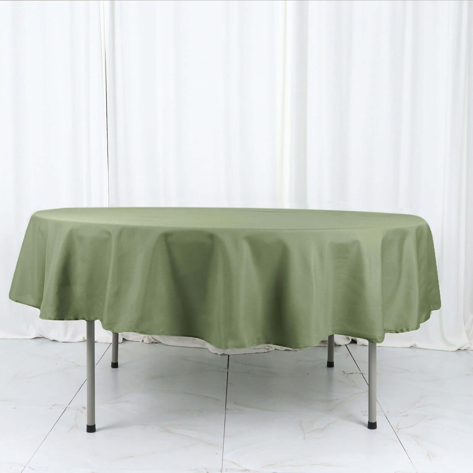 Polyester 90" Round Tablecloth Dusty Sage Green - Stain & Wrinkle-Resistant Table Cover