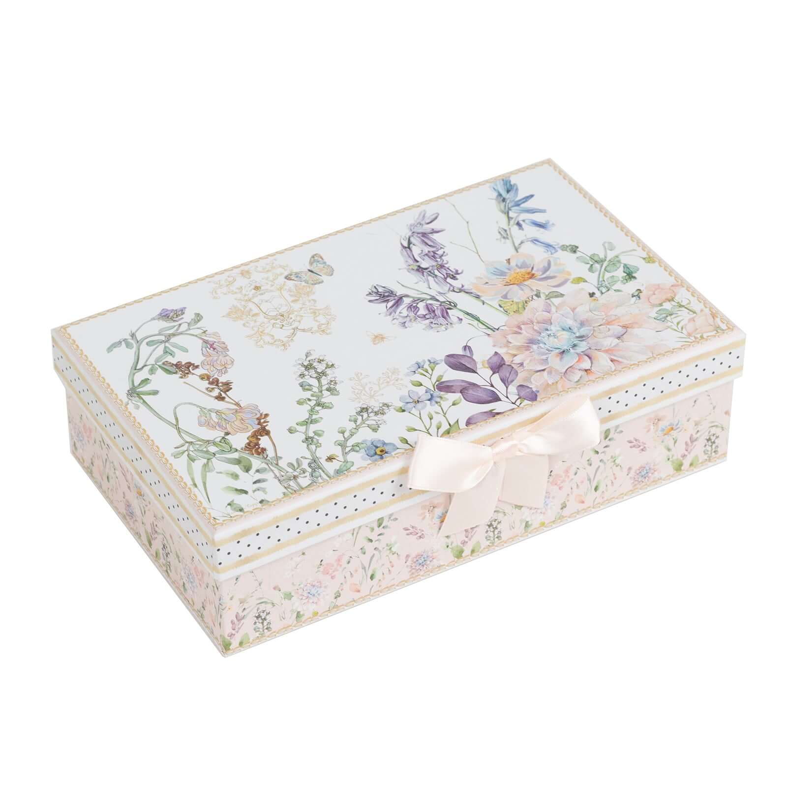 Blush Floral Design Bridal Shower Gift Set, Set of 2 Porcelain Espresso Cups and Saucers with Matching Keepsake Box