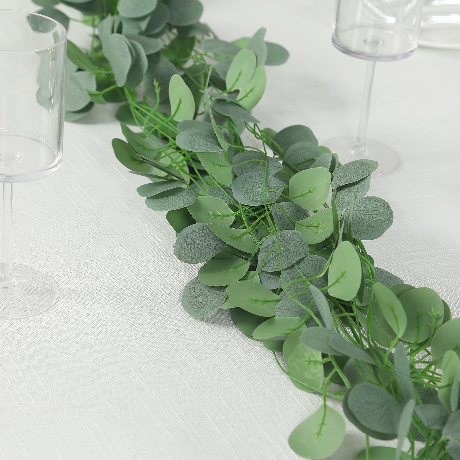 12 Pack Artificial Eucalyptus Leaves Garland, 6.5ft Silk Hanging Vines for Wedding, Party and Wall Decor