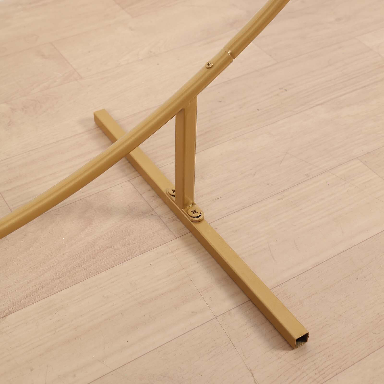 5ft Gold Metal Round Wedding Arch Arbor, Balloon Circle, Flower Frame Backdrop Stand