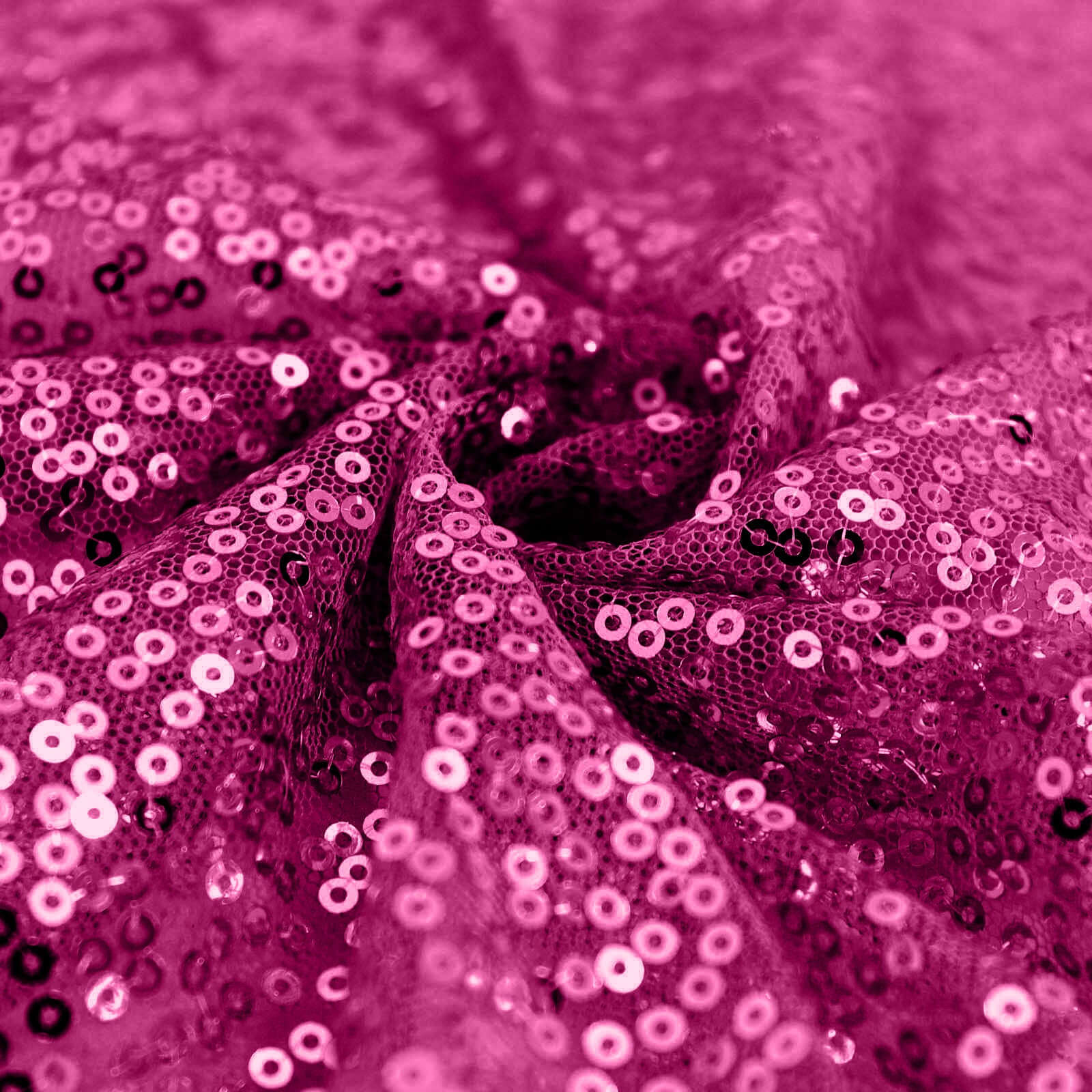 Sequin 120" Round Tablecloth Fuchsia - Seamless Glittering Table Cover