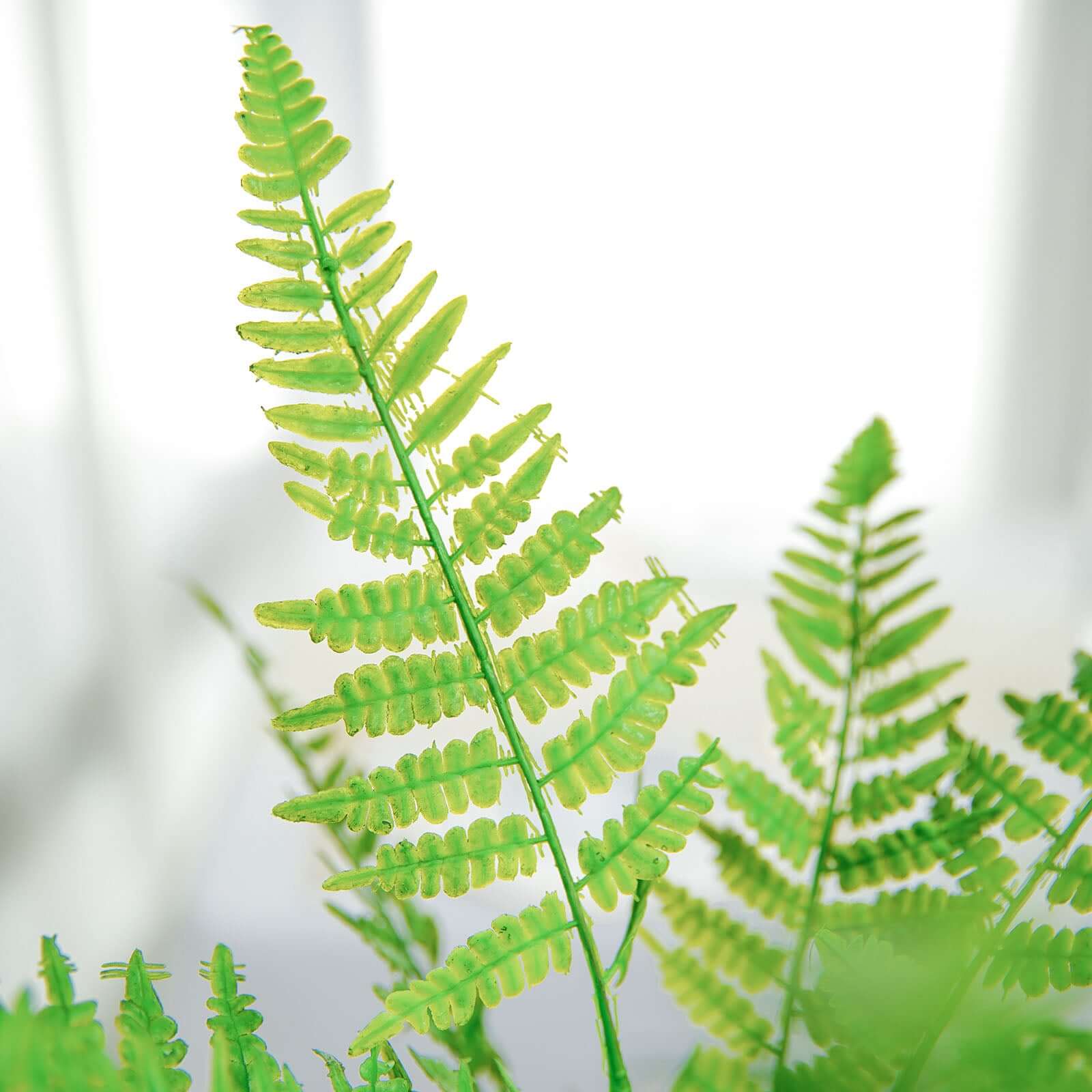 2 Stems 19" Green Artificial Boston Fern Leaf Plant Indoor Faux Spray