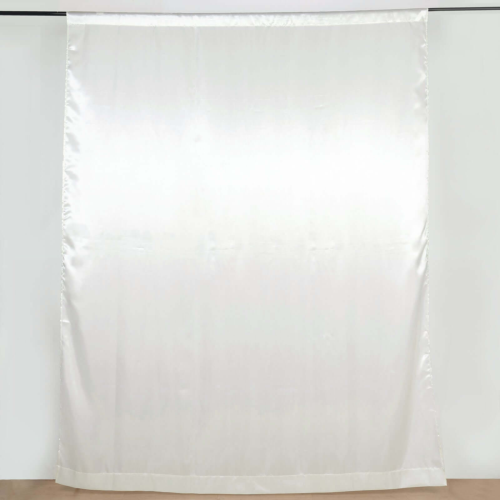 8ftx10ft Ivory Satin Event Curtain Drapes, Backdrop Event Panel