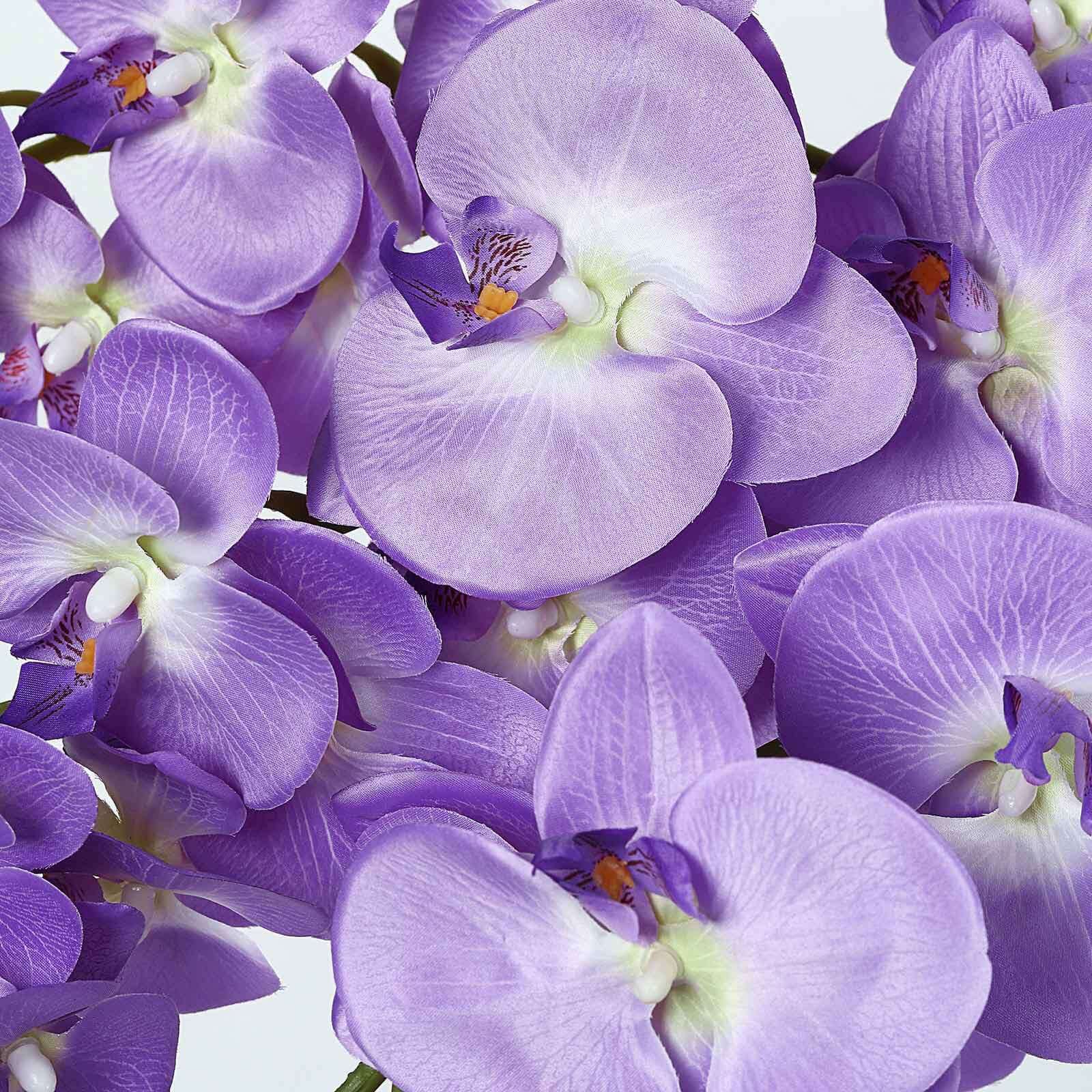 2 Stems 40" Tall Lavender Lilac Artificial Silk Orchid Flower Bouquets